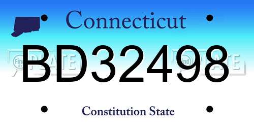 BD32498 Connecticut License Plate
