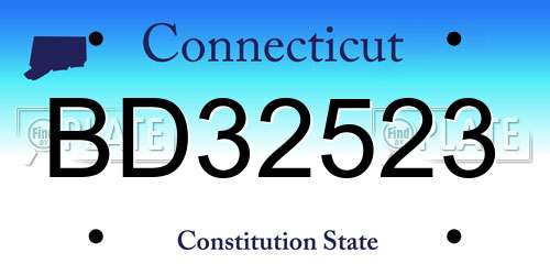 BD32523 Connecticut License Plate
