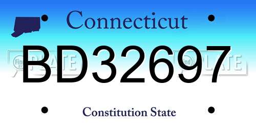 BD32697 Connecticut License Plate
