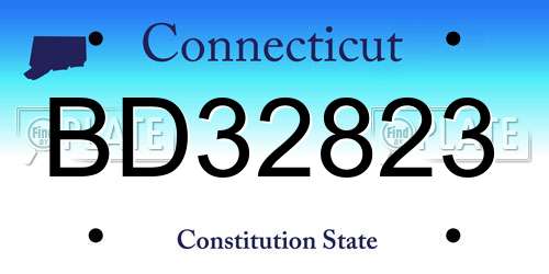 BD32823 Connecticut License Plate