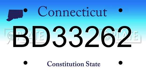 BD33262 Connecticut License Plate