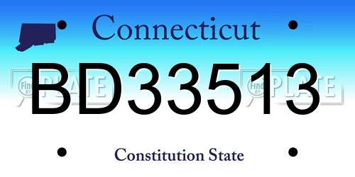BD33513 Connecticut License Plate