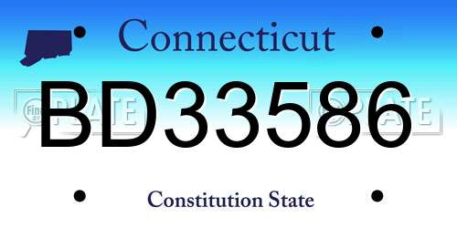BD33586 Connecticut License Plate