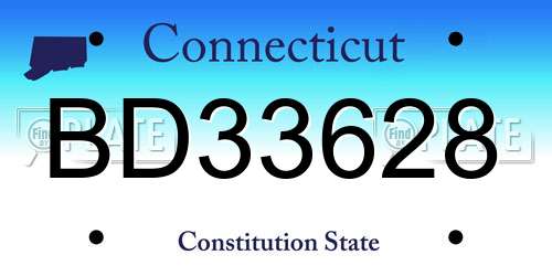 BD33628 Connecticut License Plate