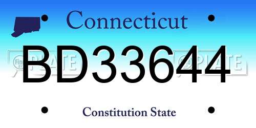 BD33644 Connecticut License Plate