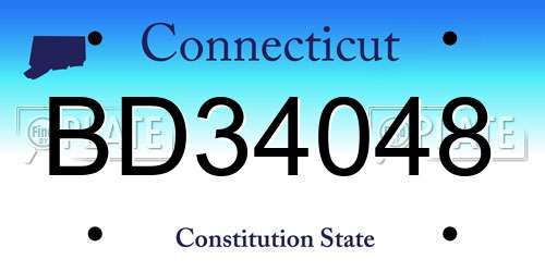 BD34048 Connecticut License Plate