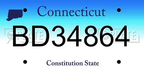 BD34864 Connecticut License Plate