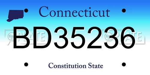 BD35236 Connecticut License Plate