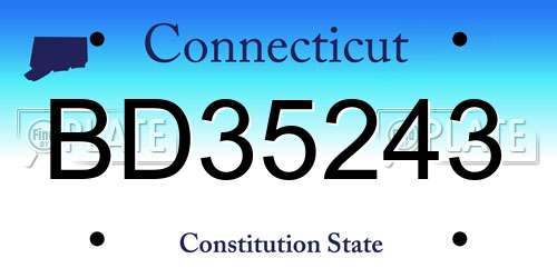 BD35243 Connecticut License Plate
