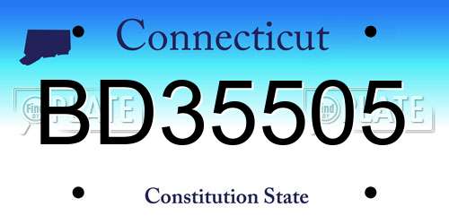 BD35505 Connecticut License Plate