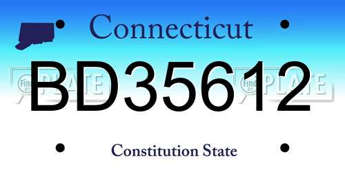 BD35612 Connecticut License Plate