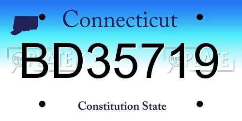 BD35719 Connecticut License Plate