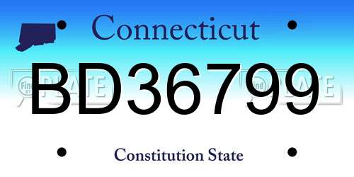 BD36799 Connecticut License Plate