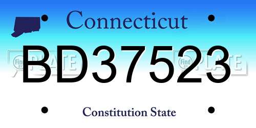 BD37523 Connecticut License Plate