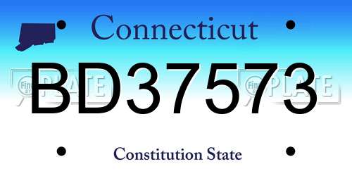 BD37573 Connecticut License Plate