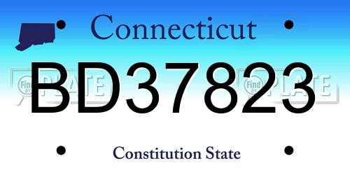 BD37823 Connecticut License Plate