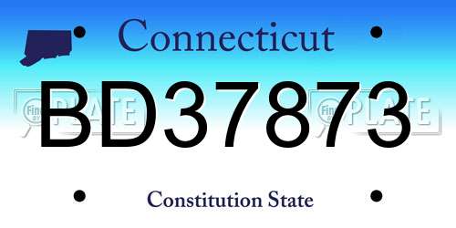 BD37873 Connecticut License Plate