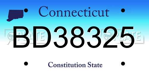 BD38325 Connecticut License Plate