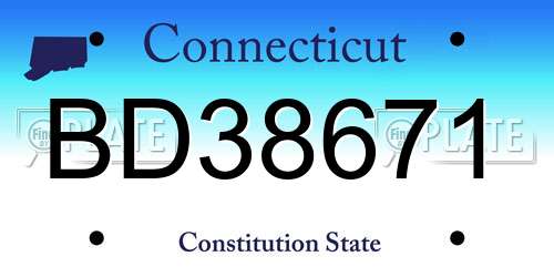 BD38671 Connecticut License Plate