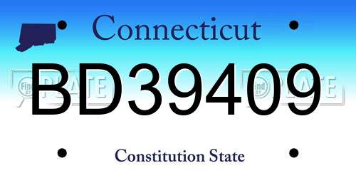 BD39409 Connecticut License Plate