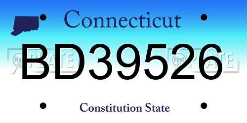 BD39526 Connecticut License Plate