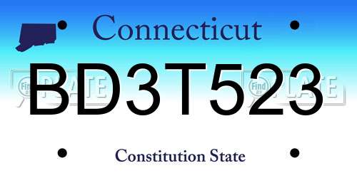 BD3T523 Connecticut License Plate