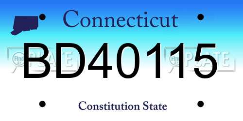 BD40115 Connecticut License Plate