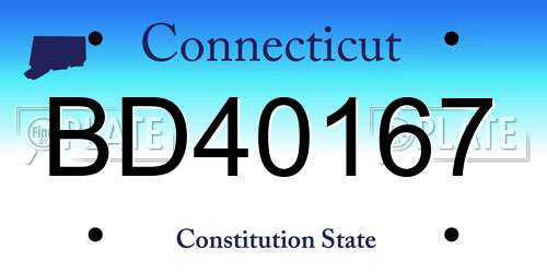 BD40167 Connecticut License Plate