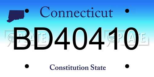 BD40410 Connecticut License Plate