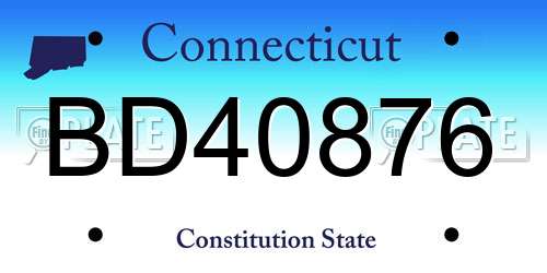 BD40876 Connecticut License Plate