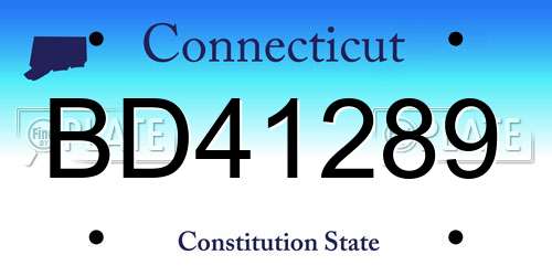 BD41289 Connecticut License Plate