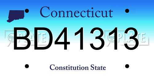 BD41313 Connecticut License Plate