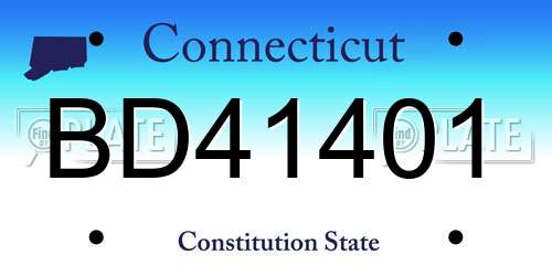 BD41401 Connecticut License Plate