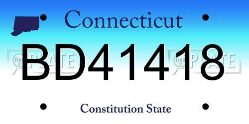 BD41418 Connecticut License Plate
