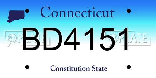 BD4151 Connecticut License Plate