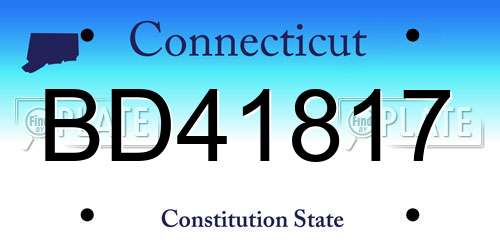 BD41817 Connecticut License Plate