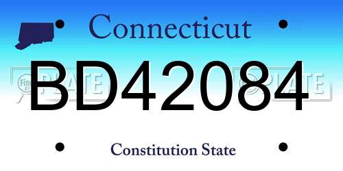 BD42084 Connecticut License Plate