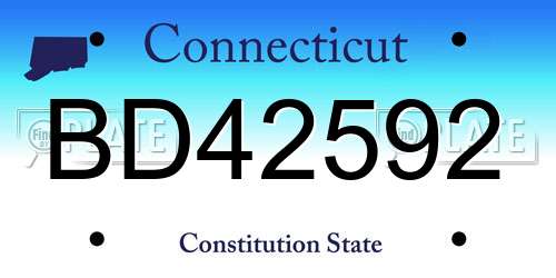 BD42592 Connecticut License Plate