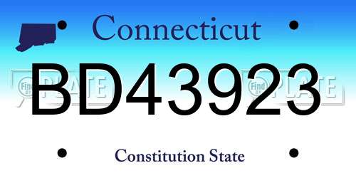BD43923 Connecticut License Plate