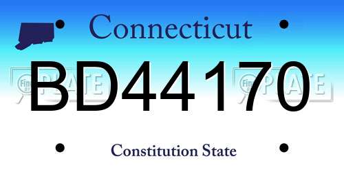 BD44170 Connecticut License Plate
