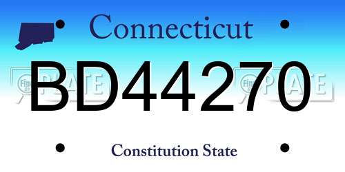 BD44270 Connecticut License Plate