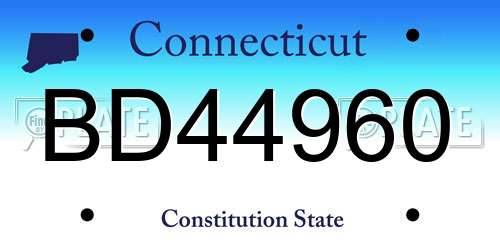 BD44960 Connecticut License Plate