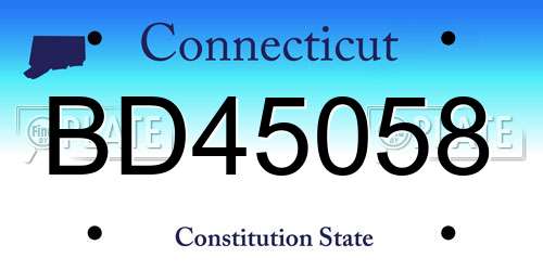 BD45058 Connecticut License Plate