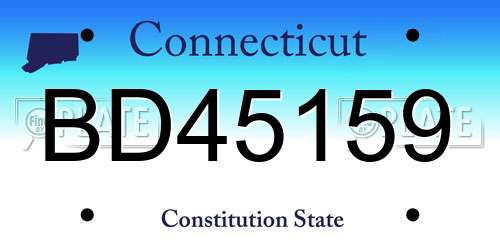 BD45159 Connecticut License Plate