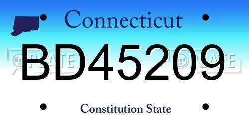BD45209 Connecticut License Plate