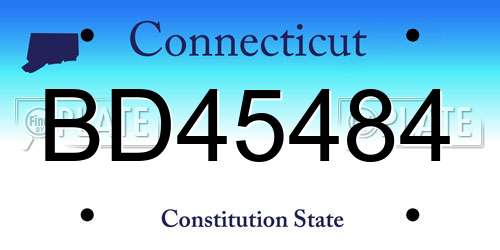 BD45484 Connecticut License Plate