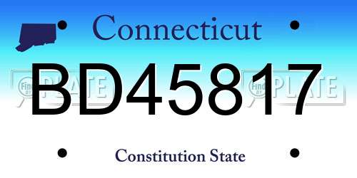 BD45817 Connecticut License Plate