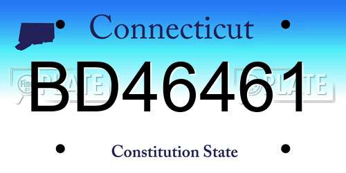 BD46461 Connecticut License Plate