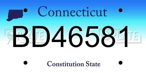 BD46581 Connecticut License Plate