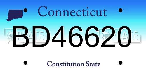 BD46620 Connecticut License Plate